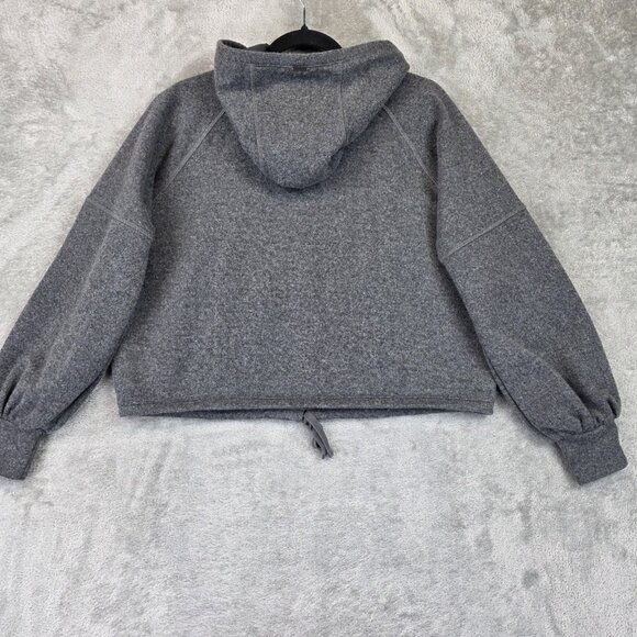 PrAna Sweater Womens Small Gray Wool Blend Hoodie Pullover Drawstring Hem Cozy - Picture 8 of 9